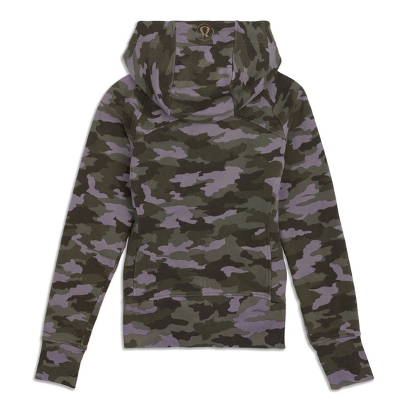 Lululemon Scuba Zip Up Hoodie Purple Camo Size 6 Women’s Hooded Sweater pockets - Picture 10 of 16